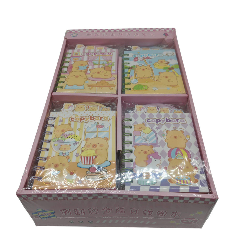 Set 24 Carnetele cu Personaje Capybara – 4 Modele Asortate (6 buc./model) – Vânzare Engros [3]