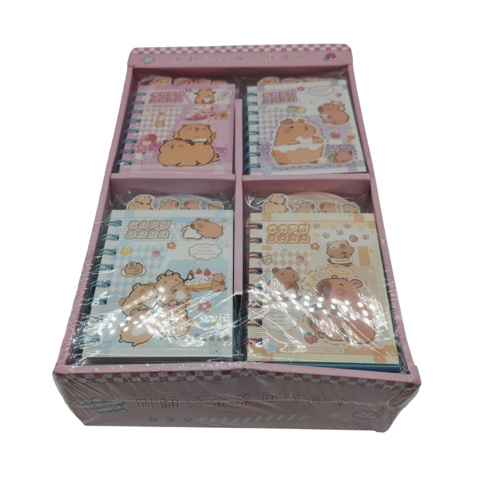 Set 24 Carnetele cu Personaje Capybara – 4 Modele Asortate (6 buc./model) – Vânzare Engros [3]
