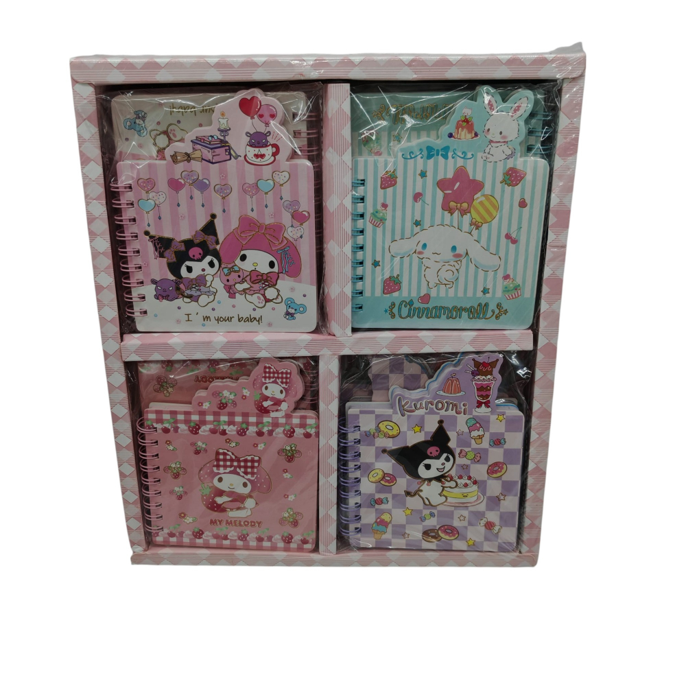 Set 24 Carnetele cu Personaje Sanrio – 4 Modele Asortate (6 buc./model) – Vânzare Engros [1]