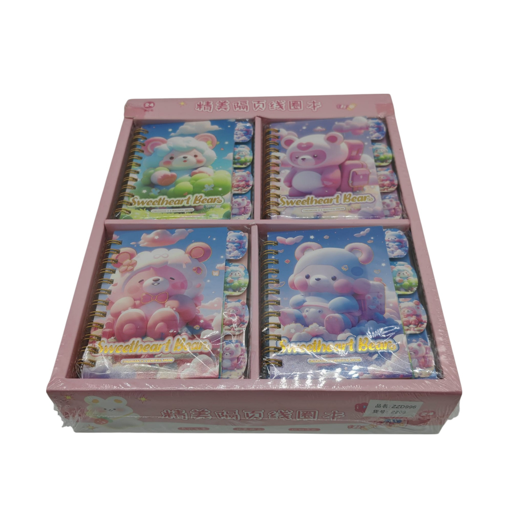 Set 24 Carnetele cu Personajul Sweetheart Bear – 4 Modele Asortate (6 buc./model) – Vânzare Engros [3]