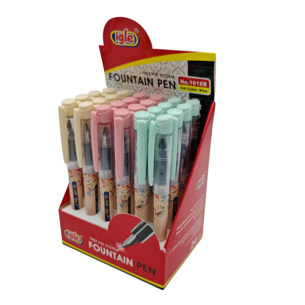 Set 24 Stilouri Igle cu Rezervă – Cerneală Albastră, Vârf Subțire – 3 Culori Corp – Vânzare Engros [3]