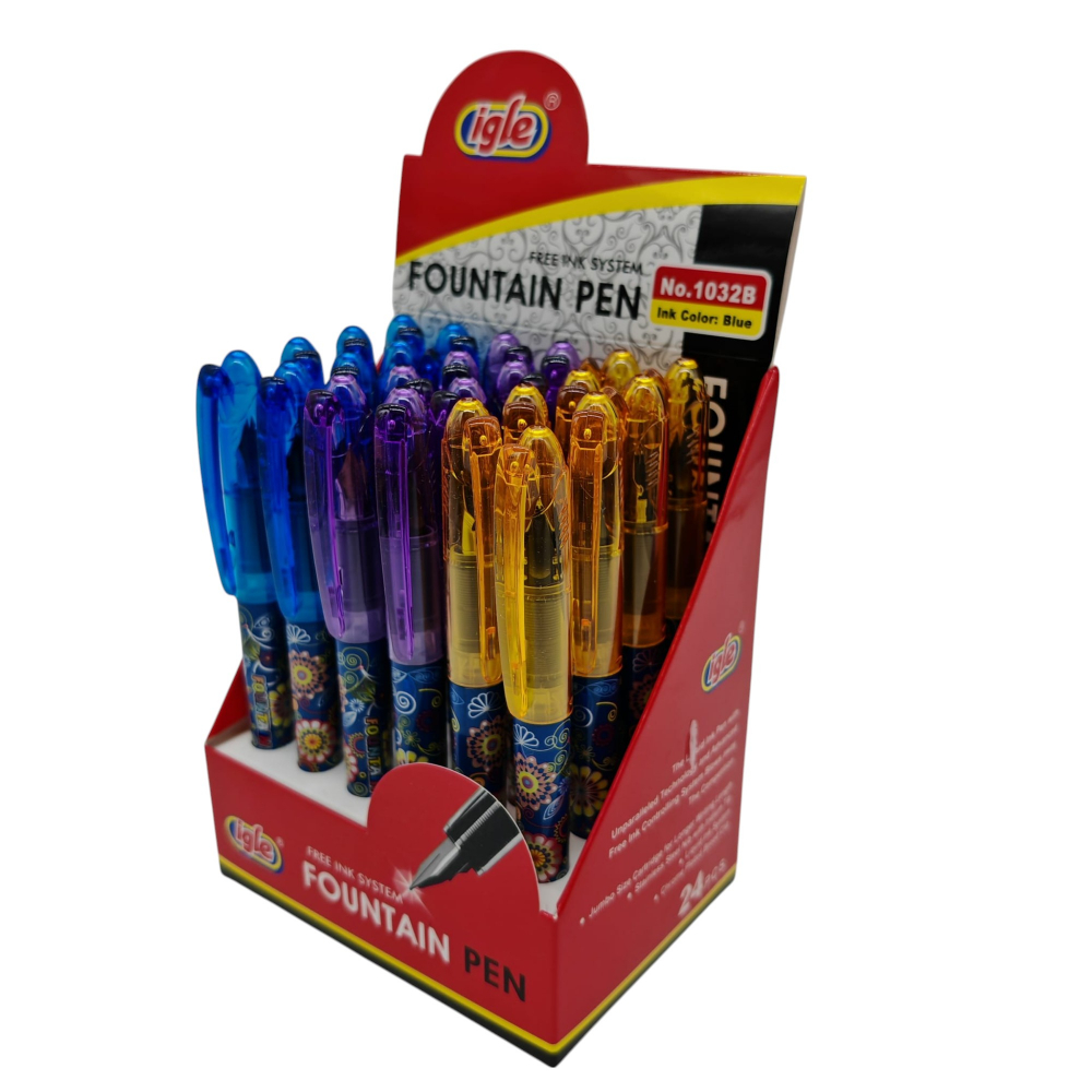 Set 24 Stilouri Igle cu Rezervă – Model 1032B – Cerneală Albastră, Vârf Subțire, 3 Culori  – Vânzare Engros [3]