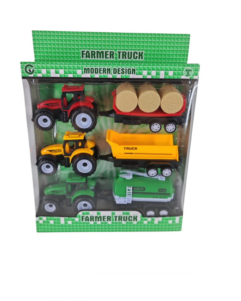 Set 3 Tractoare cu Remorci Farmer Truck pentru Copii 3+ Ani – Vânzare Engros [1]