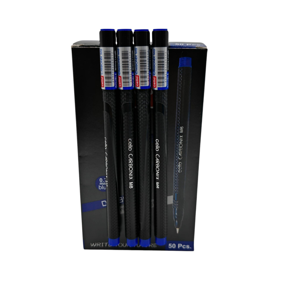 Set 50 Pixuri Cello Carbonix – Pastă Albastră, Vârf Subțire – Vânzare Engros [1]
