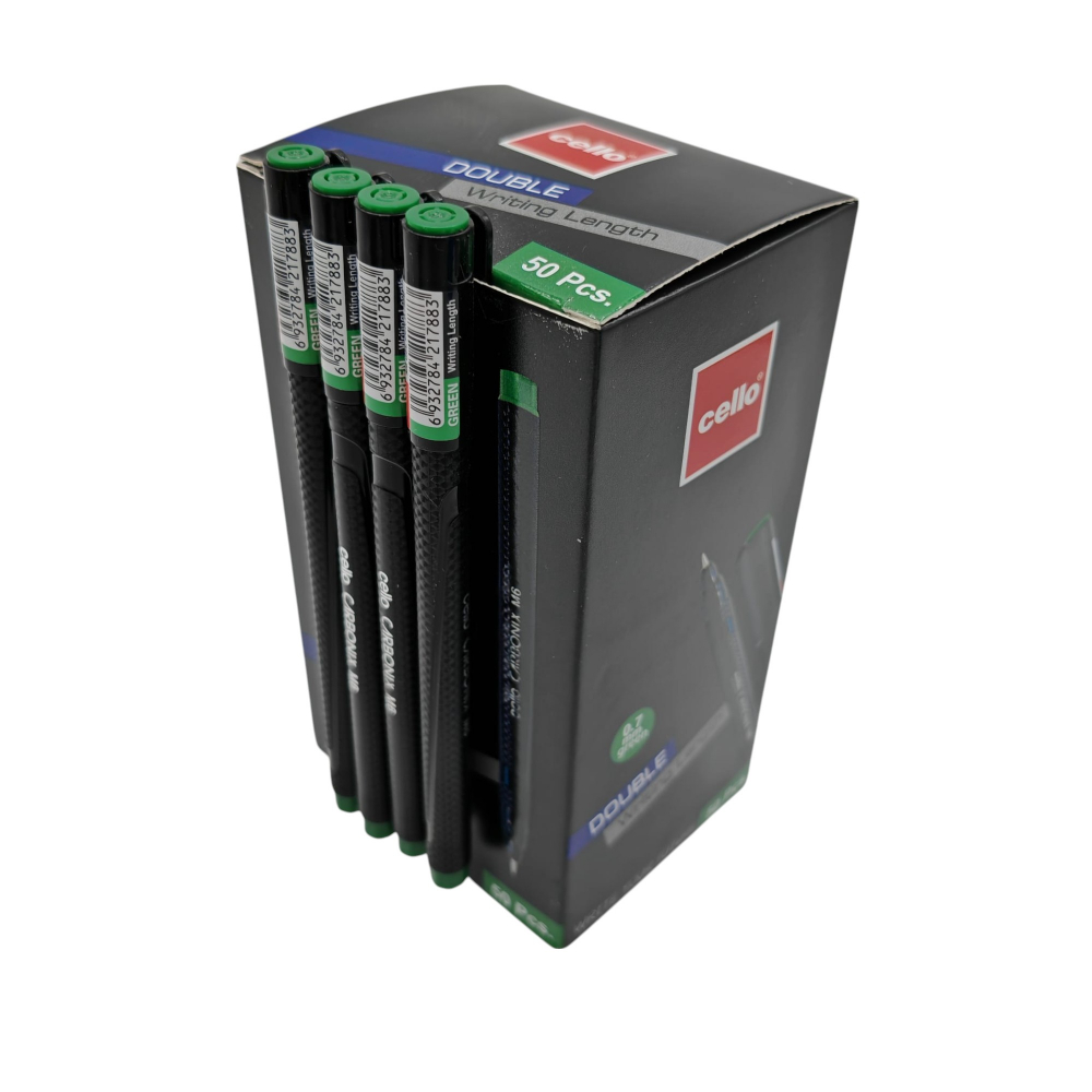 Set 50 Pixuri Cello Carbonix – Pastă Verde, Vârf Subțire – Vânzare Engros [1]