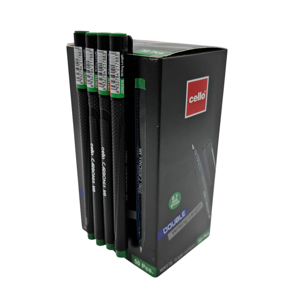 Set 50 Pixuri Cello Carbonix – Pastă Verde, Vârf Subțire – Vânzare Engros [4]