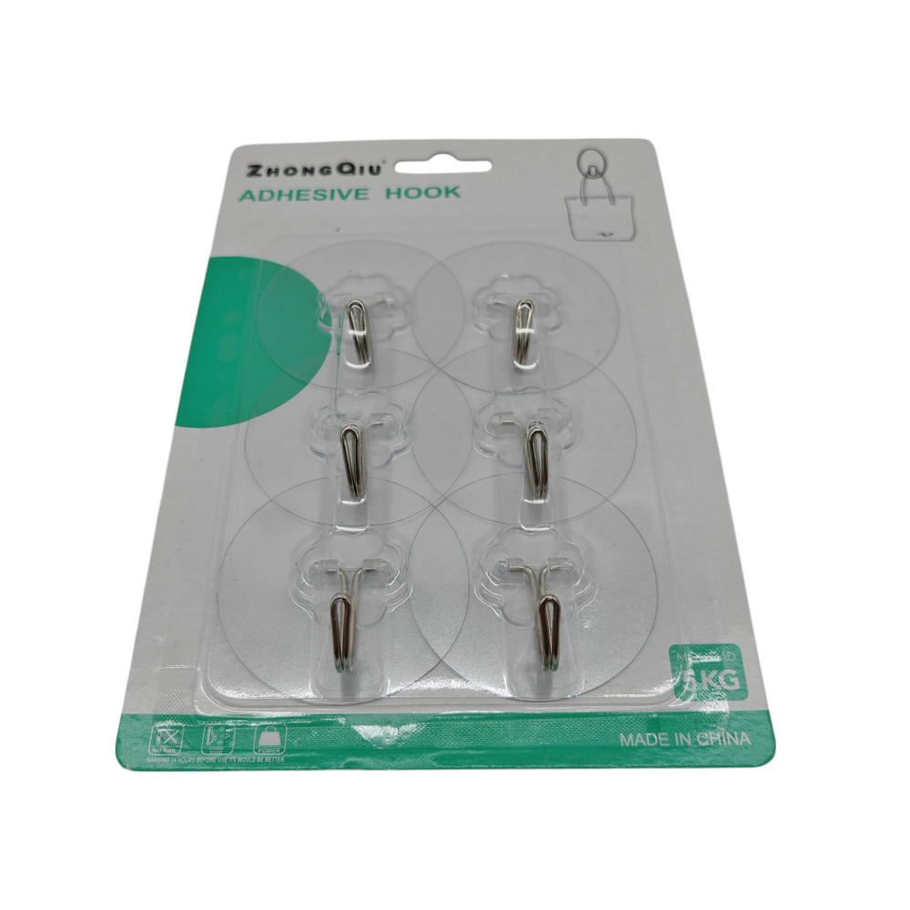 Set 6 Cârlige Adezive Metalice Universale – Suportă până la 5 kg – Vânzare Engros [3]