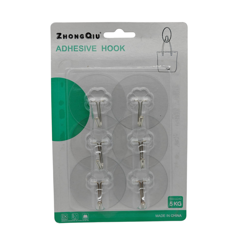 Set 6 Cârlige Adezive Metalice Universale – Suportă până la 5 kg – Vânzare Engros [1]