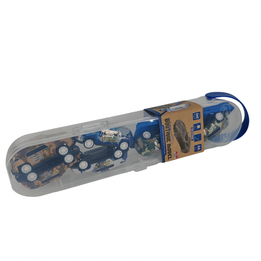 Set 6 Mașinuțe Militare Colorate în Penar de Plastic – Pentru Copii 3+ Ani – Vânzare Engros [1]