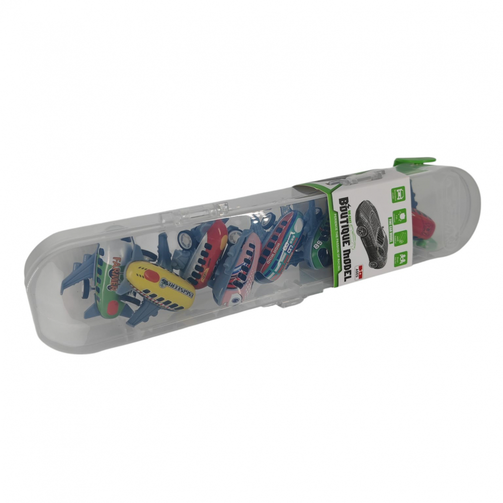 Set 8 Avioane Colorate în Penar de Plastic – Pentru Copii 3+ Ani – Vânzare Engros [1]