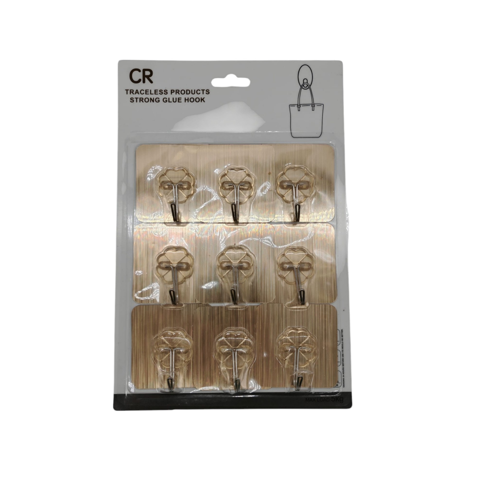 Set 9 Cârlige Adezive Metalice Universale – Suportă până la 5 kg – Vânzare Engros [3]