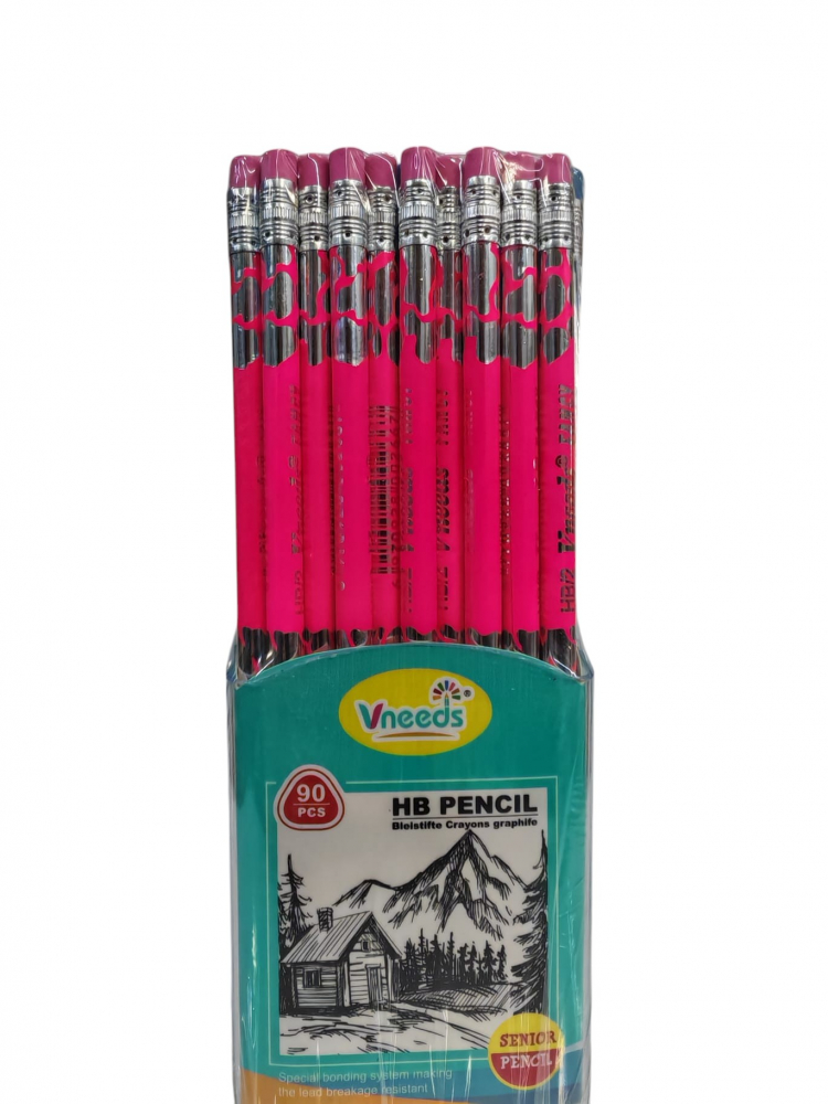 Set 90 Creioane HB cu Radieră Vneeds – Premium, Rotunde, Culori Asortate - Engros [1]