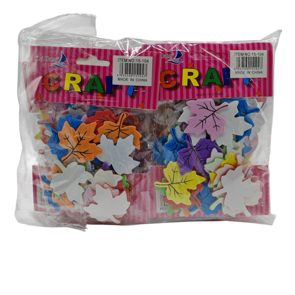 Set Accesorii pentru Creație și Lucru Manual – Frunze și Fețe Zâmbitoare în Diverse Culori – 12 Pungi/Set – Vânzare Engros [1]