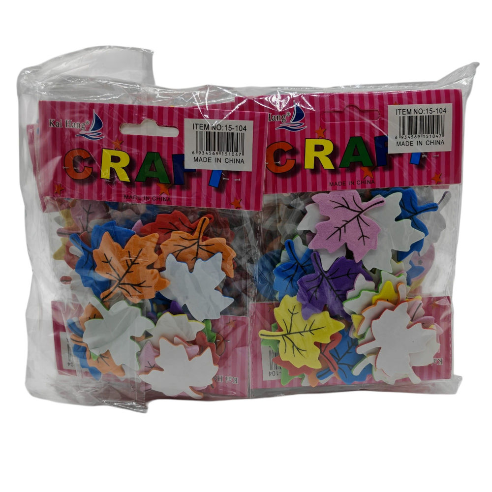Set Accesorii pentru Creație și Lucru Manual – Frunze și Fețe Zâmbitoare în Diverse Culori – 12 Pungi/Set – Vânzare Engros [2]