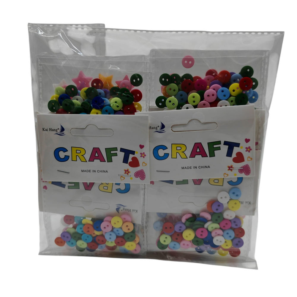 Set Accesorii pentru Creație și Lucru Manual – Năsturei Colorați și Steluțe – 12 Bucăți/Set – Vânzare Engros [1]
