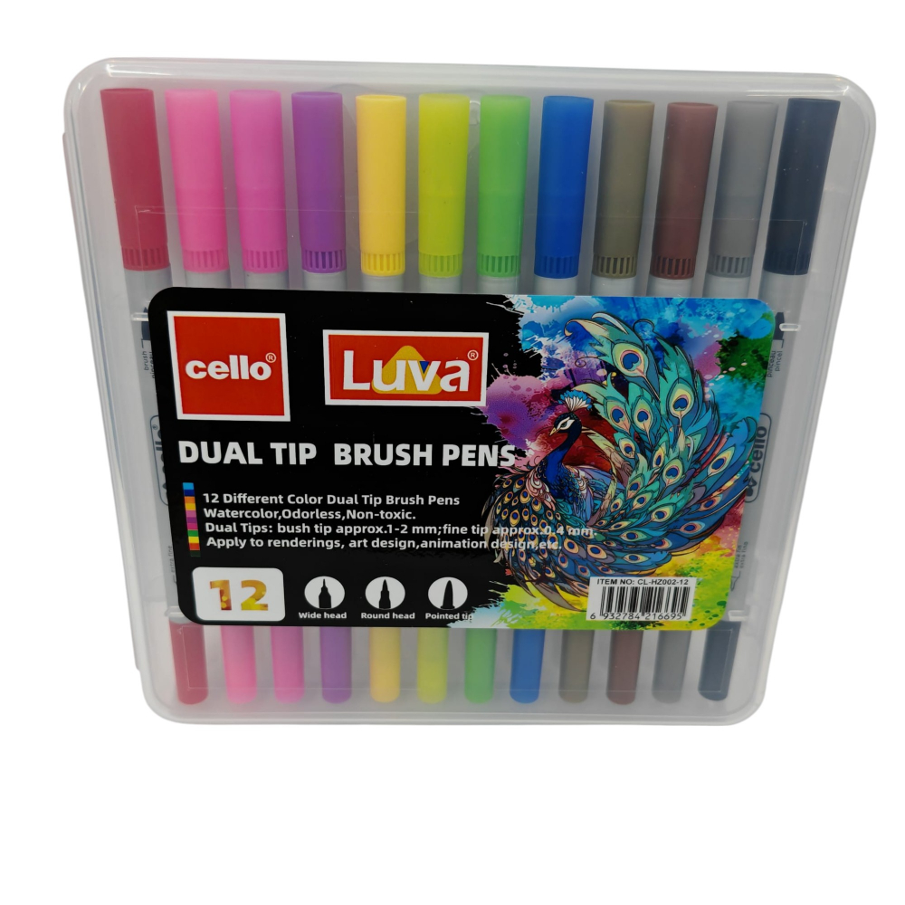 Set Carioci Premium Cello Luva – 24 Culori/Set – Pe Bază de Apă, cu 2 Vârfuri (Gros & Subțire) – Vânzare Engros [2]
