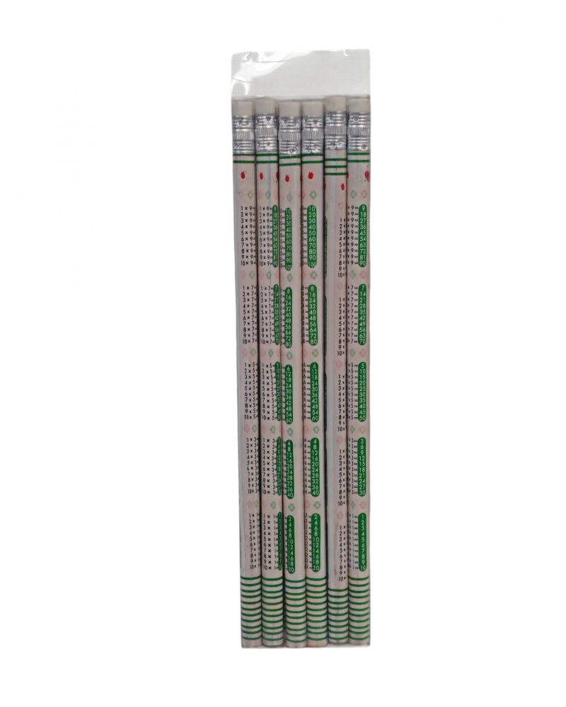 Set Creioane HB cu Radieră – 12 Bucăți, Imprimate cu Tabla Înmulțirii – Vânzare Engros [1]