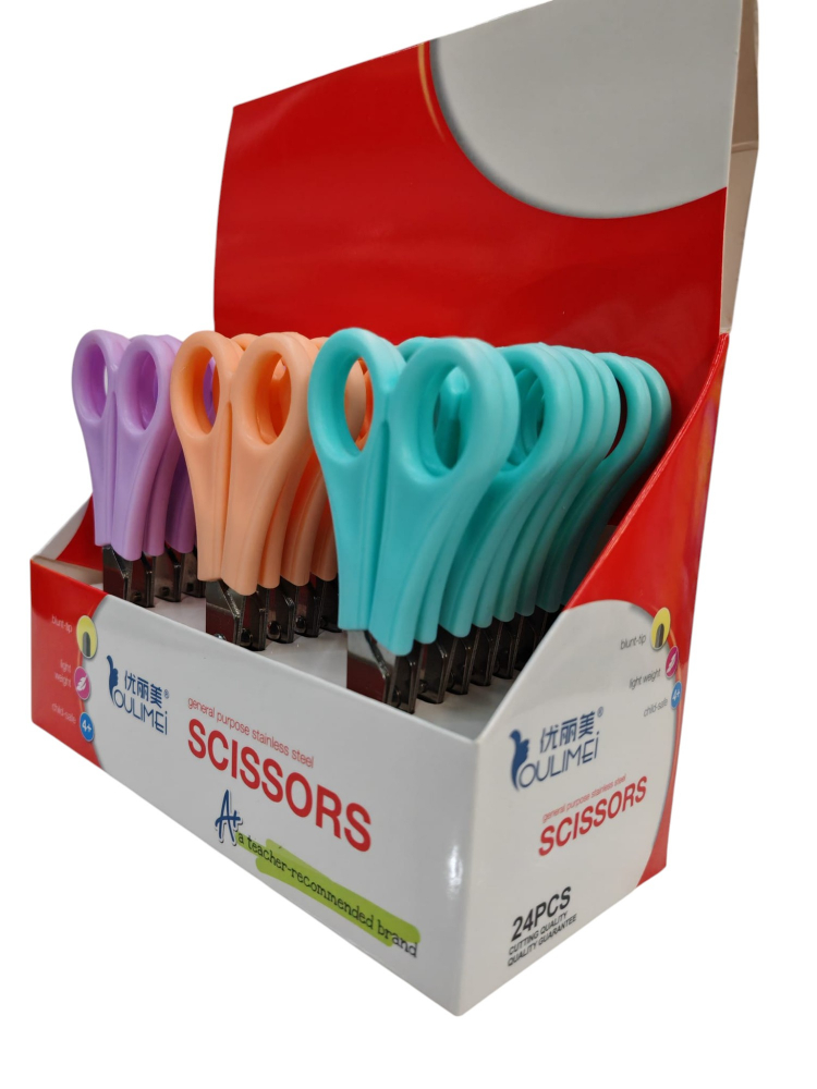 Set Foarfece cu Mâner de Plastic – Diverse Culori, 24 Bucăți în Set – Vânzare Engros [3]