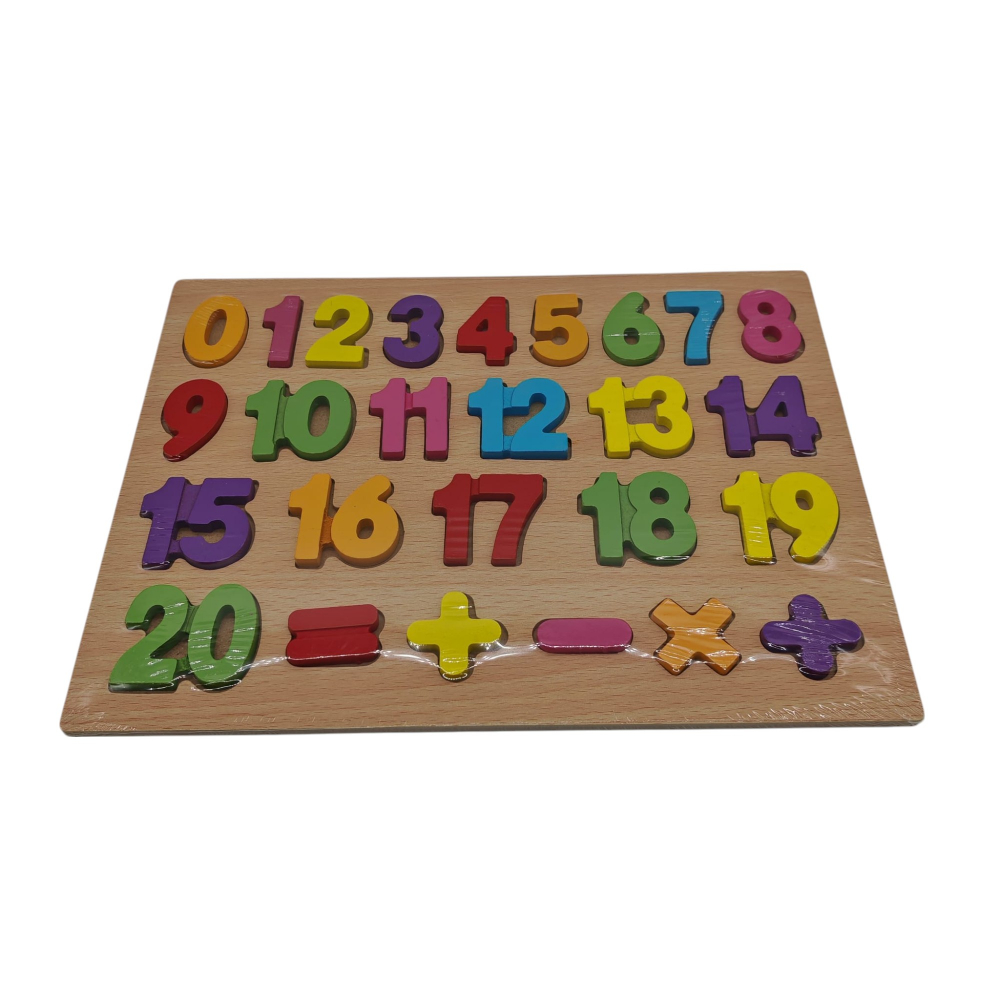 Set Numere din Lemn cu Semne Matematice – Placă Incastro Educațională pentru Copii – Vânzare Angro [2]