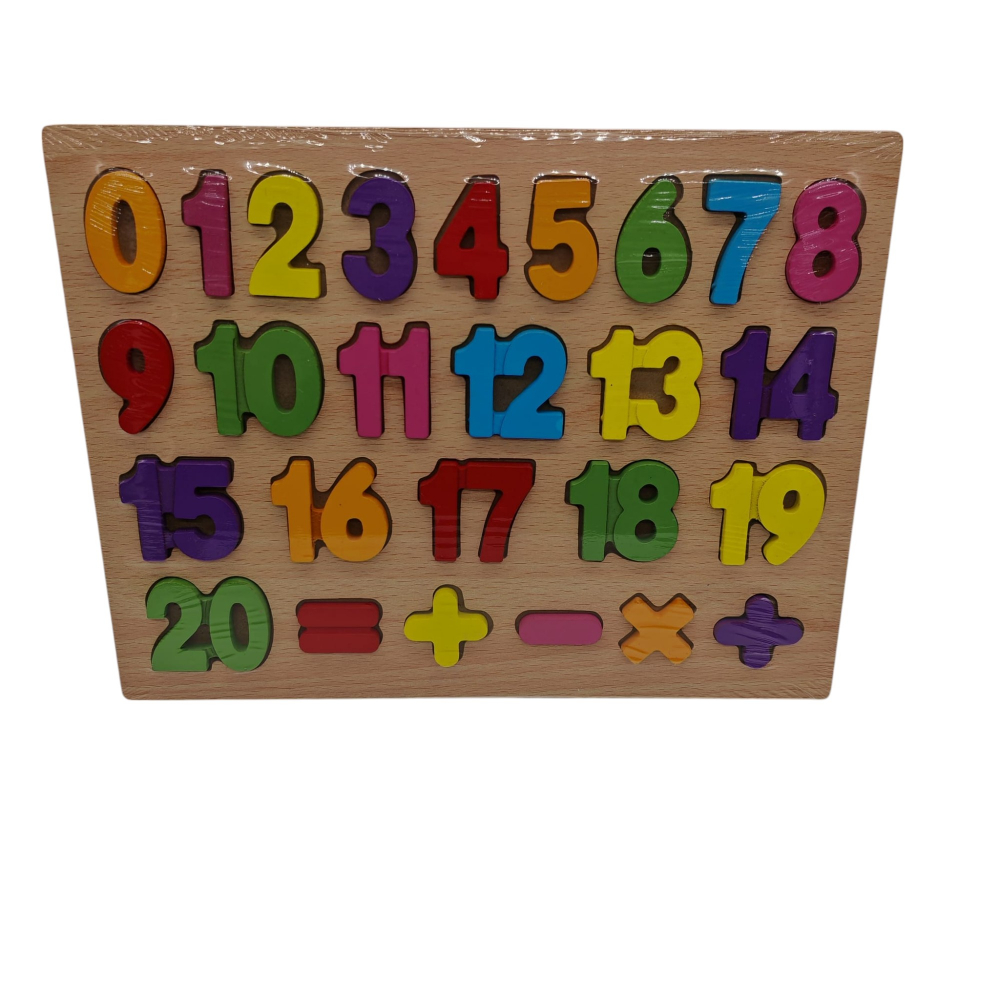 Set Numere din Lemn cu Semne Matematice – Placă Incastro Educațională pentru Copii – Vânzare Angro [1]