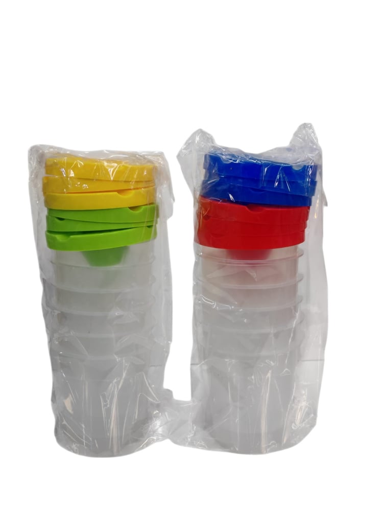 Set Pahare de Plastic cu Capac pentru Pictură – 6 Bucăți, Culori Diverse – Vânzare Engros [1]
