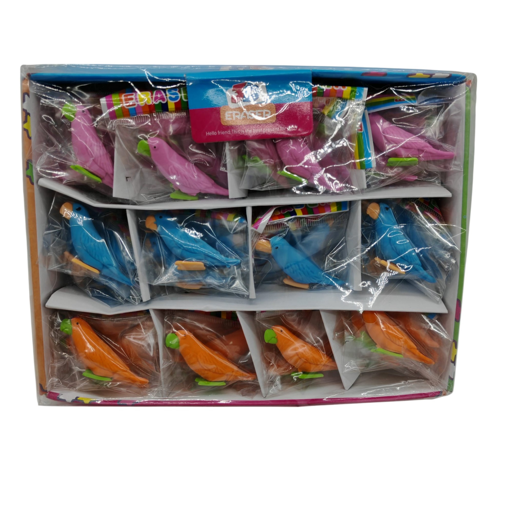 Set Radiere în Formă de Papagal – 3 Modele (Roz, Albastru, Portocaliu) – 48 Bucăți/Set – Vânzare Angro [1]