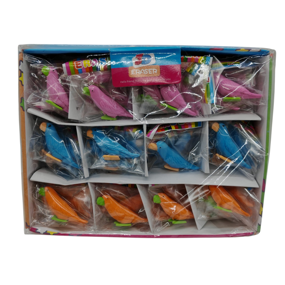 Set Radiere în Formă de Papagal – 3 Modele (Roz, Albastru, Portocaliu) – 48 Bucăți/Set – Vânzare Angro [2]