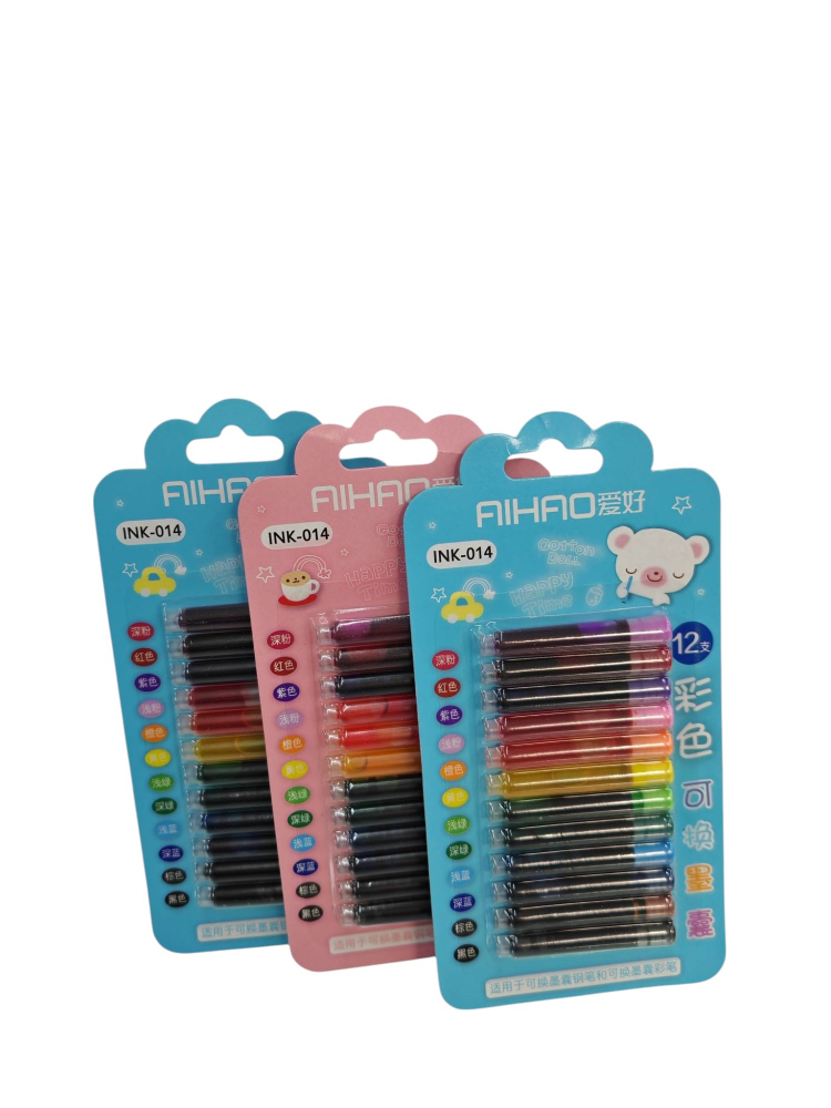 Set Rezerve Stilou cu Cerneală Colorată - 12 Bucăți/Set (Vânzare en-gros) [2]