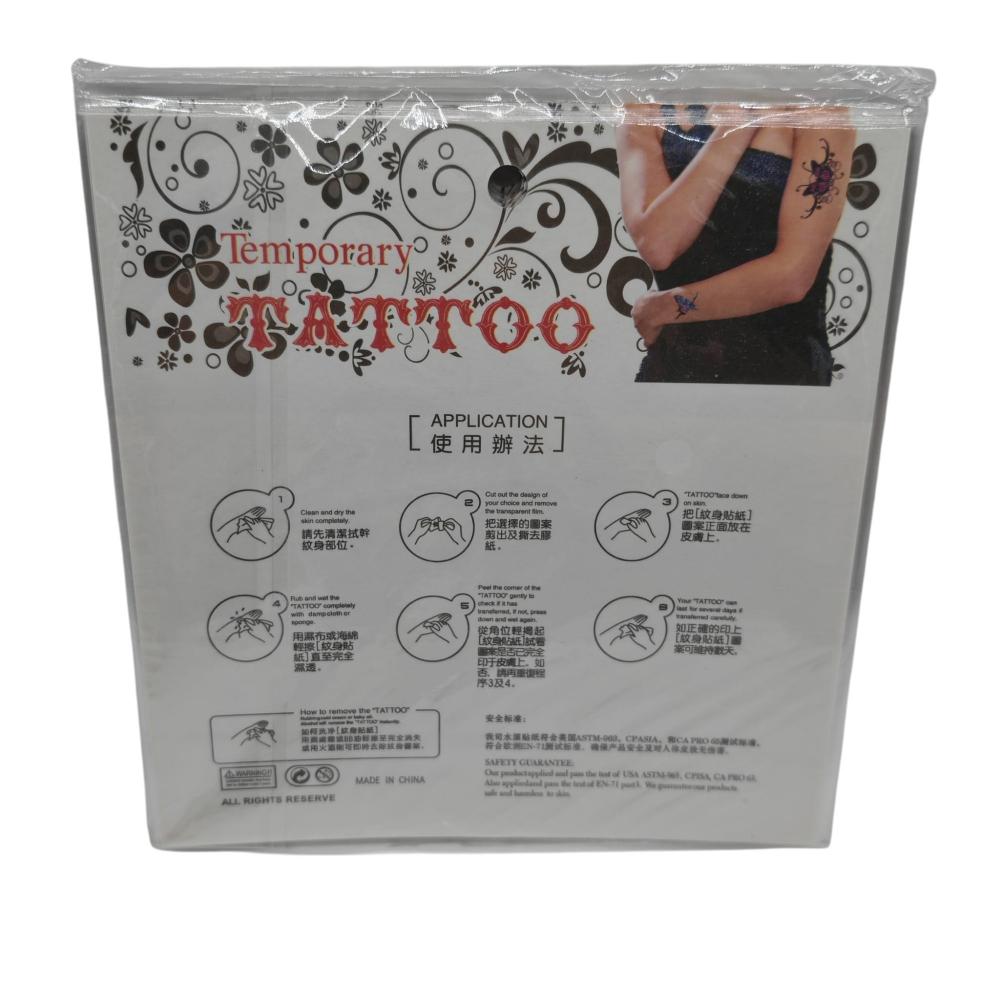 Set Tatuaje Temporare – Modele cu Trandafiri și Fluturi – 12 Bucăți/Set – Vânzare Angro [2]
