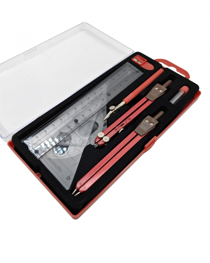 Set Trusă de Geometrie Completă în Penar de Plastic – 4 Culori Asortate – Vânzare Engros [3]
