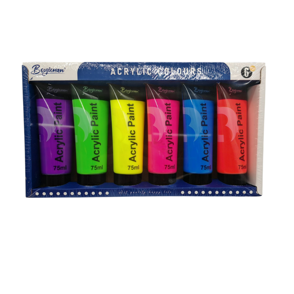 Set Vopsea Acrilică Boyixuan – Cod NC 325 – 6 Culori x 75 ml – Vânzare Engros [1]