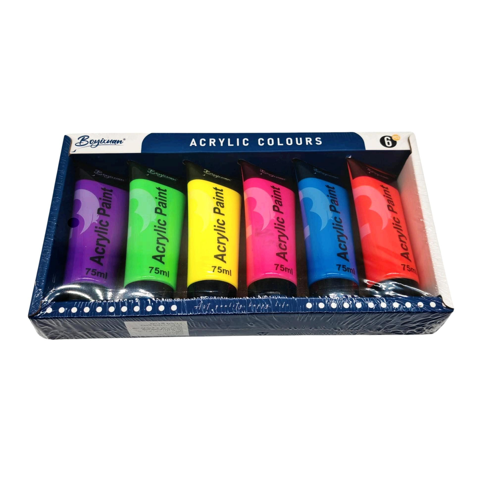 Set Vopsea Acrilică Boyixuan – Cod NC 325 – 6 Culori x 75 ml – Vânzare Engros [2]