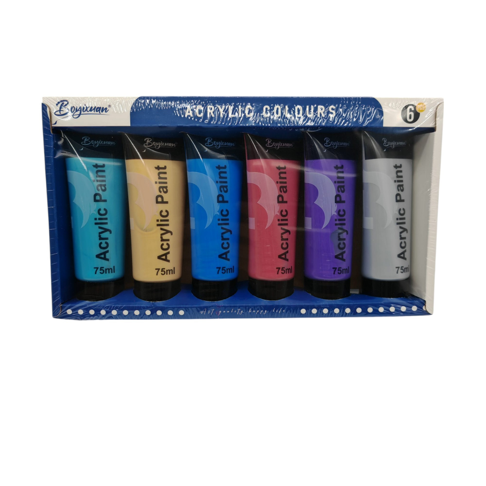 Set Vopsea Acrilică Boyixuan – Cod NC 326 – 6 Culori x 75 ml – Vânzare Engros [1]
