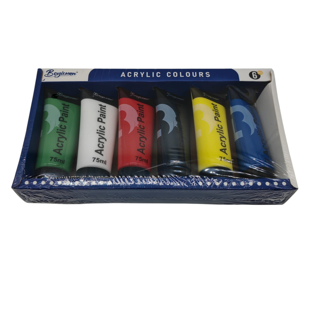 Set Vopsea Acrilică Boyixuan – Cod NC 327 – 6 Culori x 75 ml – Vânzare Engros [2]