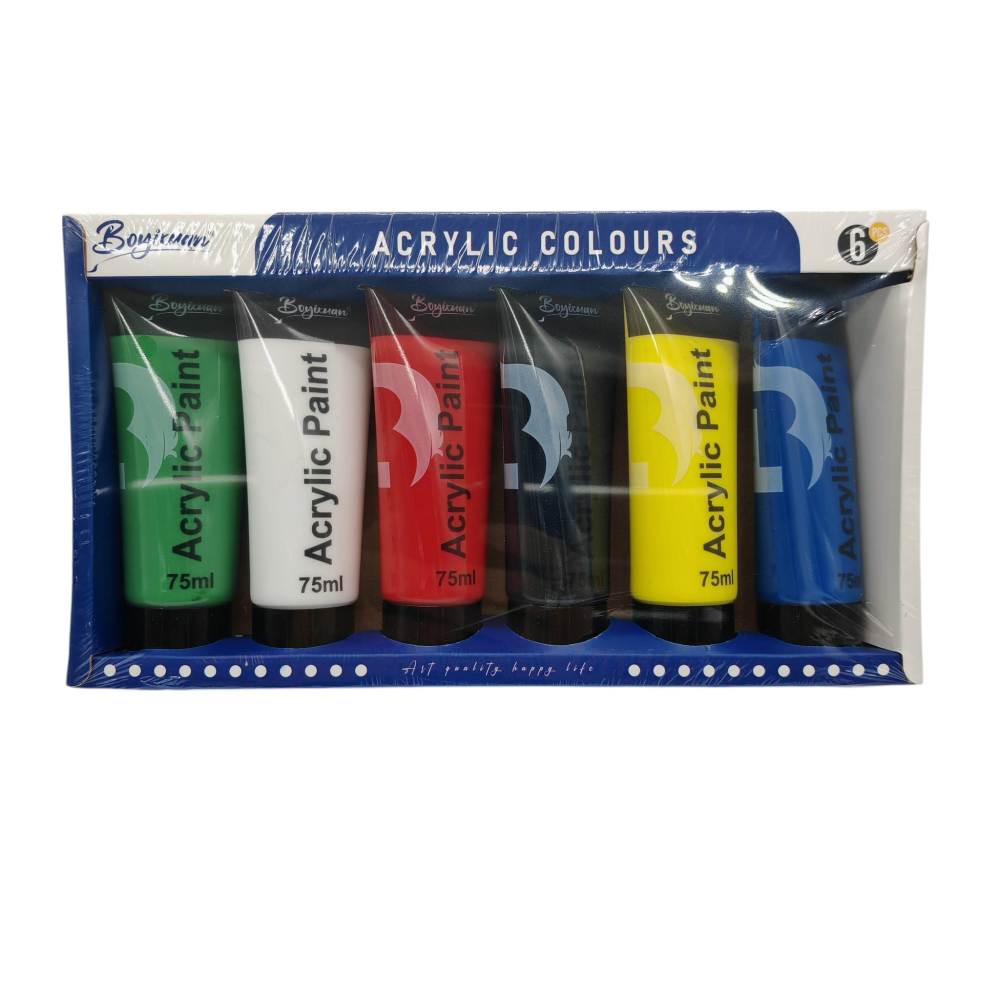 Set Vopsea Acrilică Boyixuan – Cod NC 327 – 6 Culori x 75 ml – Vânzare Engros [1]