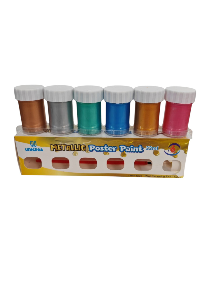 Set Vopsea Tempera Metalică – 6 Culori Strălucitoare (Vânzare en-gros) [1]