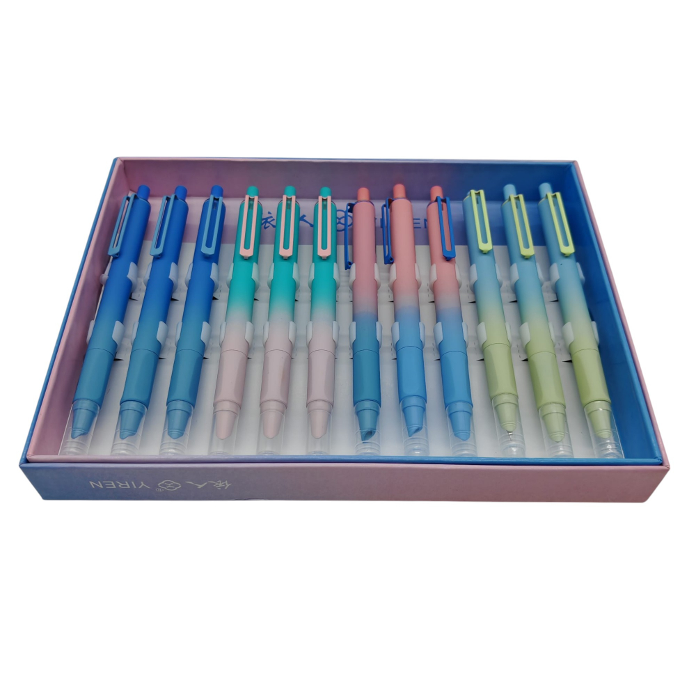 Stilou cu Click și Rezerve Colorate Yiren – 12 Bucăți/Cutie – Vânzare Angro [2]