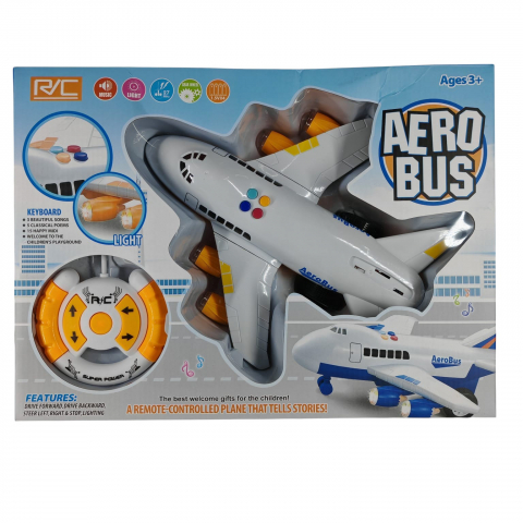 Jucarii in aer liber angro - Avion Electric cu Telecomandă AeroBus - Jucărie cu Baterii pentru Copii 3+ - Vânzare Engros