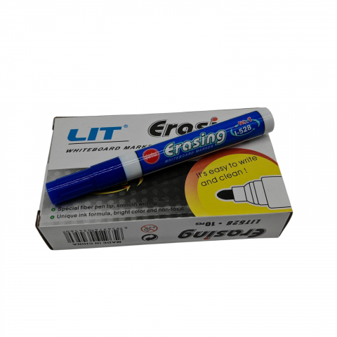 Creioane colorate si carioci angro - Marker LIT Albastru – Ușor de Șters – Set 10 Bucăți – Vânzare Engros