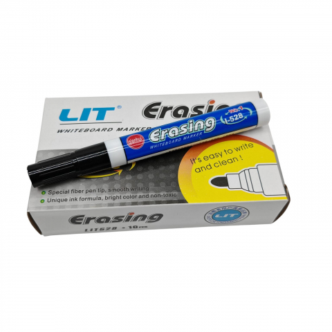 Creioane colorate si carioci angro - Marker LIT Negru – Ușor de Șters – Set 10 Bucăți – Vânzare Engros