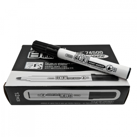 Instrumente de scris angro - Marker Tabla Aihao cu Vârf Bullet Point, Culoare Neagra - Set 12 Bucăți - Vânzare Engros