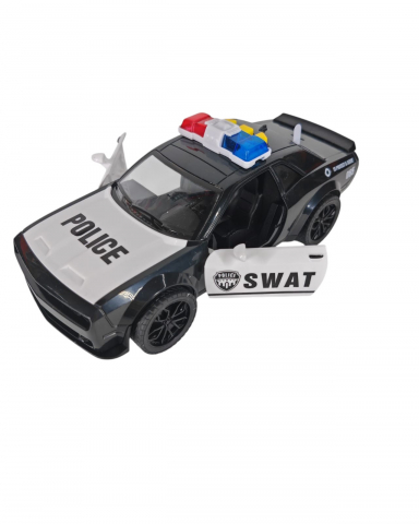 Jucarii baieti angro - Set 6 Mașini de Poliție cu Sunet și Lumini – 2 Modele (Neagră & Albastră) – pentru Copii 3+ Ani – Vânzare Engros