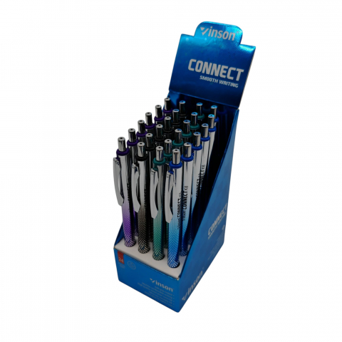 Instrumente de scris angro - Pix Mecanic Inson Connect cu Gel – Set 24 Bucăți – Vânzare Engros