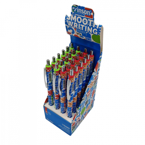 Instrumente de scris angro - Pix Mecanic Inson cu Gel – 0.7 mm – Set 24 Bucăți – Vânzare Engros