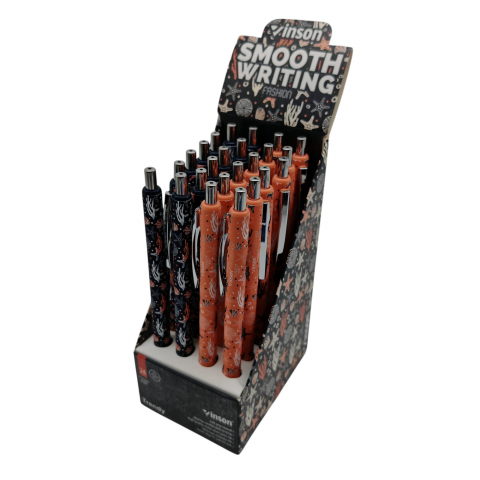 Papetarie, Birotica si Rechizite Angro - Pix Mecanic Inson Trendy cu Gel și Cauciuc Antiderapant – Set 24 Bucăți – Vânzare Engros