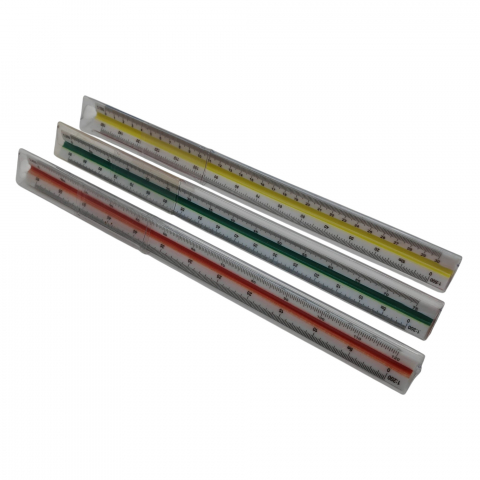 Truse geometrie, compasuri si rigle angro - Rigle din Plastic cu 3 Laturi - Scări 1:200, 1:300 și 1:500 - Vânzare Angro