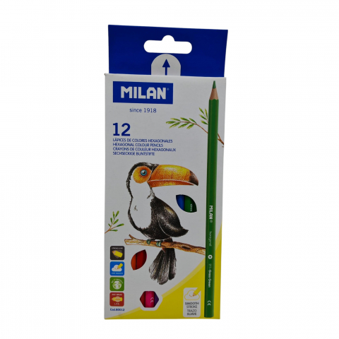 Creioane colorate si carioci angro - Set 12 Creioane Colorate Milan Premium – Vânzare Angro