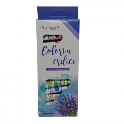 Articole pictura si desen angro - Set 12 Culori Acrilice la Tub Texthere - Vânzare Angro