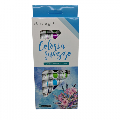 Articole pictura si desen angro - Set 12 Culori Guazzo la Tub Texthere – Vânzare Angro