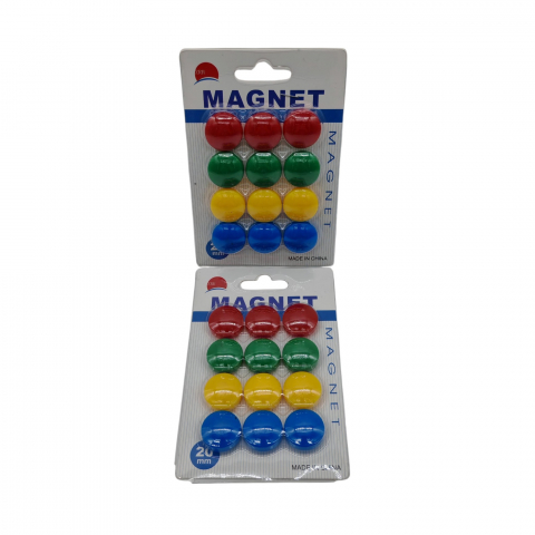 Set 12 Magneți Rotunzi Colorați – 20 mm – 4 Culori Diferite – Vânzare Engros [1]